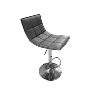 HomeStar Set Of 2 Lunar Modern Height Adjustable Gas Lift PU Leather Bar Stool - Grey