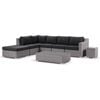 Milano Corner Chaise Lounge /coffee Table Right & Denim Grey Cushion