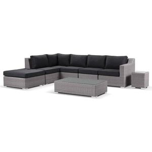 Milano Corner Chaise Lounge /coffee Table Right & Denim Grey Cushion