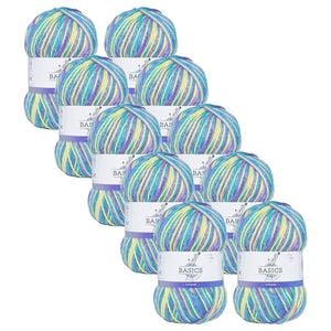10x Malli 100g Blend Basic Poly/acrylic Lollipops Multi Colour Knit Yarn