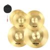 VEVOR Cymbal Bright Copper 4 Pieces Alloy Hi-Hats Crash Ride Splash for Drummer