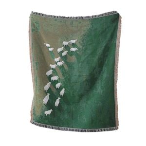 Anycozy Throw Blanket 130x160cm Grassland Sheep Tassel Camping Mat