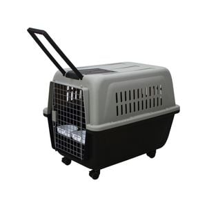 Yes4pets Large Plastic Kennels Pet Carrier Dog Cat Cage Crate With Handle And Wheel