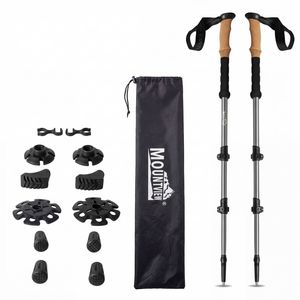 Mountview 2 Pcs Hiking Trekking Poles Walking Stick Adjustable Lightweight Grey