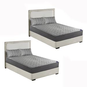 SOGA 2X Grey 153cm Wide Mattress Cover