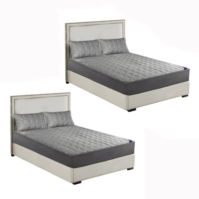 SOGA 2X Grey 153cm Wide Mattress Cover