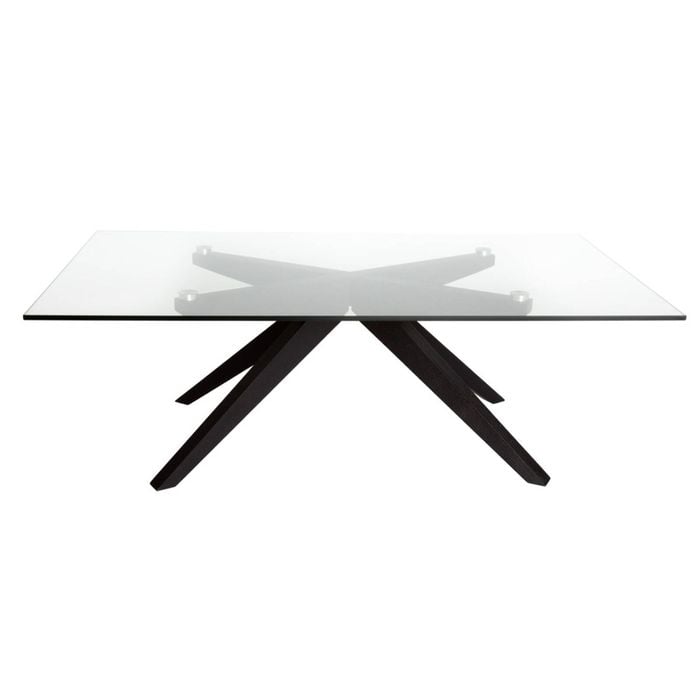 SK Designer Living | Amber Collection | Rectangular Glass Coffee Table - Black