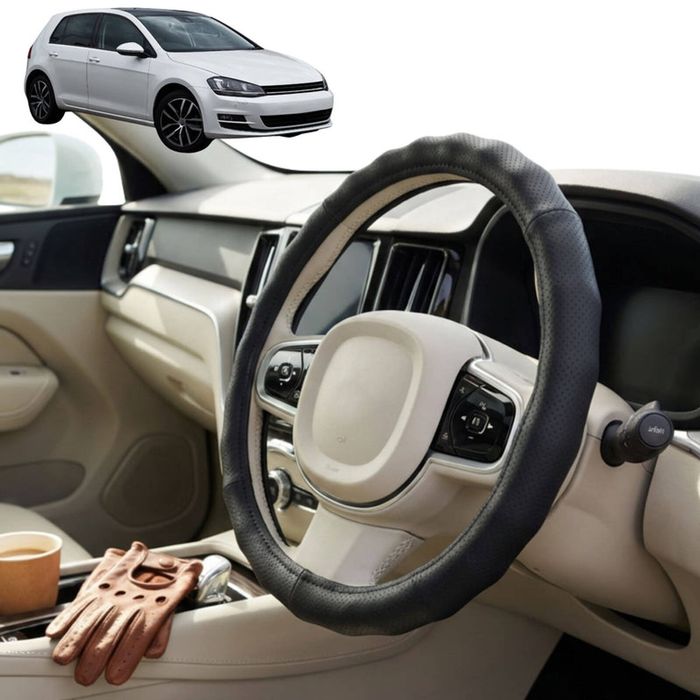 Australian Goose Steering Wheel Cover for VolksWagen Golf 2013 - 2021 (Hatch/Wagon (MK7)) Circle Black