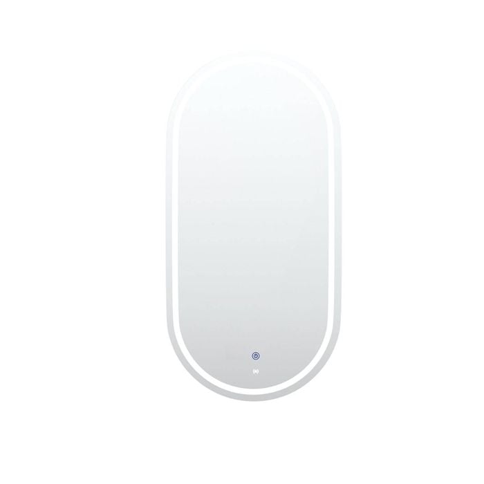 Attica 900 x 450mm Natural Oak Nobu LED Oval Shaving Cabinet with Powerpoint