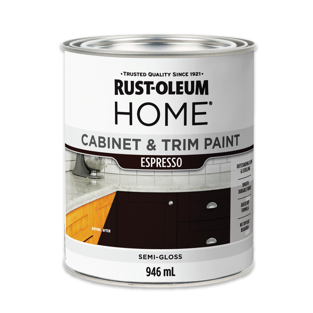 Rust-Oleum Home Cabinet & Trim Paint Semi Gloss Espresso 946mL ...