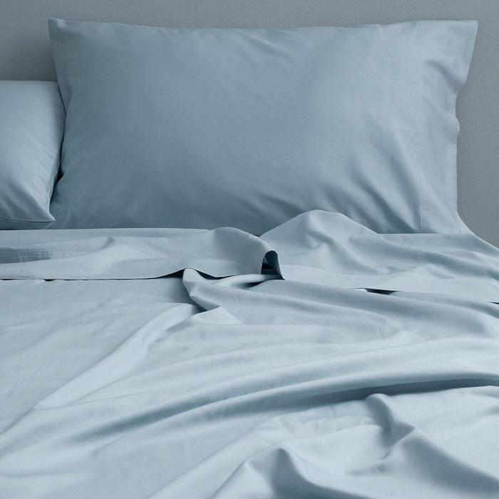 Canningvale Carrara King Bed Fitted Sheet Set Alessia Bamboo Cotton Blue