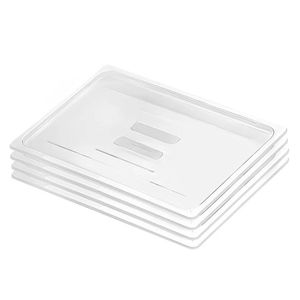 SOGA 1/1 GN Polycarbonate Food Pan Lids Clear 4 Pack