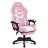 ALFORDSON Massage Gaming Office Chair LED Pink White