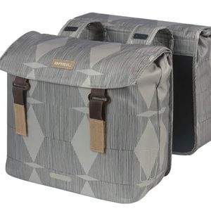 Basil Elegance Double Pannier Bag 40-49L Chateau Taupe Grey