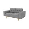 2 Seater Sofa Fabric Upholstery Grey Colour Wooden Frame