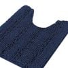 Smarcute 1 Piece U-shaped 50cm x 50cm Non-slip Thick Soft Chenille Bath Mat Rug Navy
