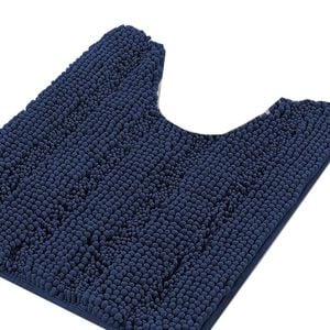 Smarcute 1 Piece U-shaped 50cm x 50cm Non-slip Thick Soft Chenille Bath Mat Rug Navy