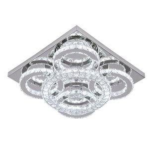 Eli & Co. Lighting Aveline 51W Crystal Square Flush Mount 3CCT Dimmable Chandelier Light
