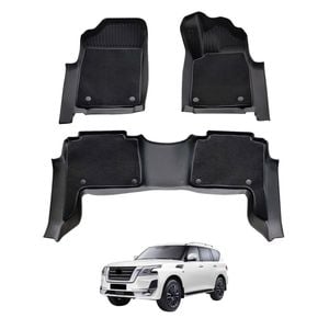 AUSGO Double-Layer Car Floor Mats for Nissan Patrol Y62 2012-Onwards All-Weather Floor Liners