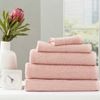5pc Renee Taylor Cobblestone Hand/Bath Towel/Mat Set 650 GSM Cotton Ribbed Blush