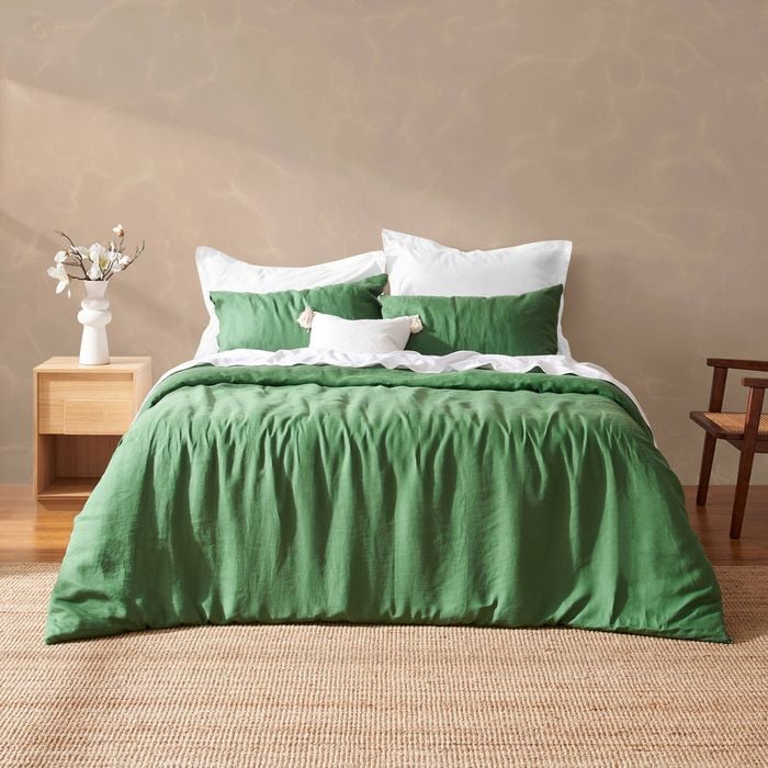 Natural Home Vintage Washed Hemp Linen Quilt Cover Set Eden - King Bed