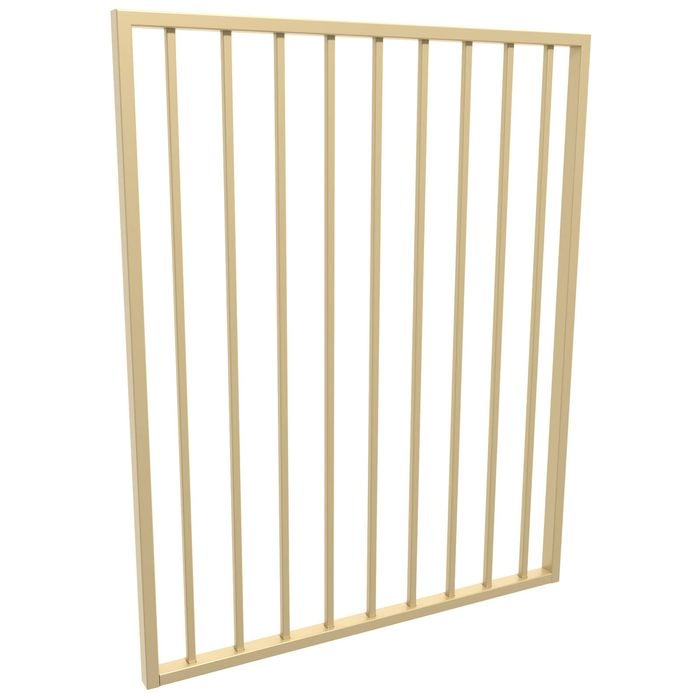 ProtectorAl 975 W x 1200mm H Paperbark Aluminium Square Picket Flat Top Pool Gate