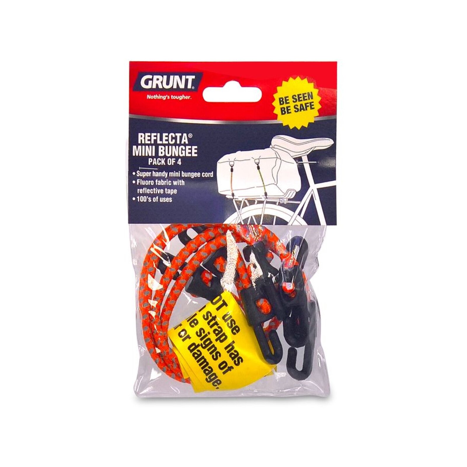 GRUNT Mini Reflecta Flat Bungee Strap 4 Pack Bunnings Australia