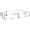 vidaXL Dog Kennel Silver Steel Outdoor Puppy Enclosure Dog Pet Supply Cage