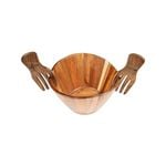 Alex Liddy Acacia Salad Bowl with Claw Servers 30cm