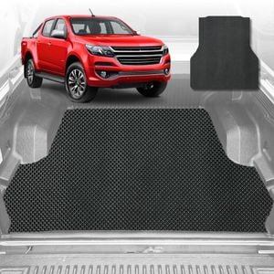 6D Diamond Ute Tub Mat for Holden Colorado Ute Dual Cab VE VF 2012-2016 (with spray on liner or no liner)-Black-Outback GT