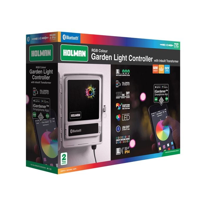 Holman RGB Colour Bluetooth Garden Light Controller With Inbuilt Transformer