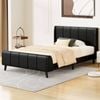 ALFORDSON Bed Frame Single Black Leather
