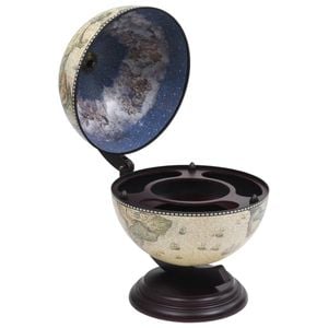 vidaXL Hardwood Eucalyptus Tabletop Globe Bar Wine Stand Green