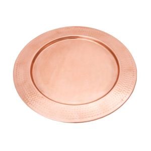 Ssh Collection Discus Small Round 31cm Wide Serving Tray - Hammered Copper