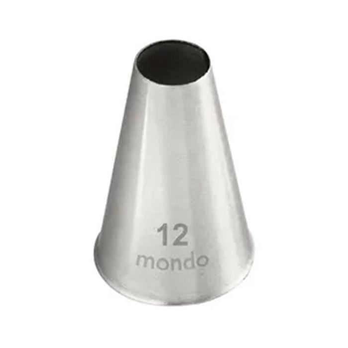 Mondo Stainless Steel #12 Round Piping Tip - Silver