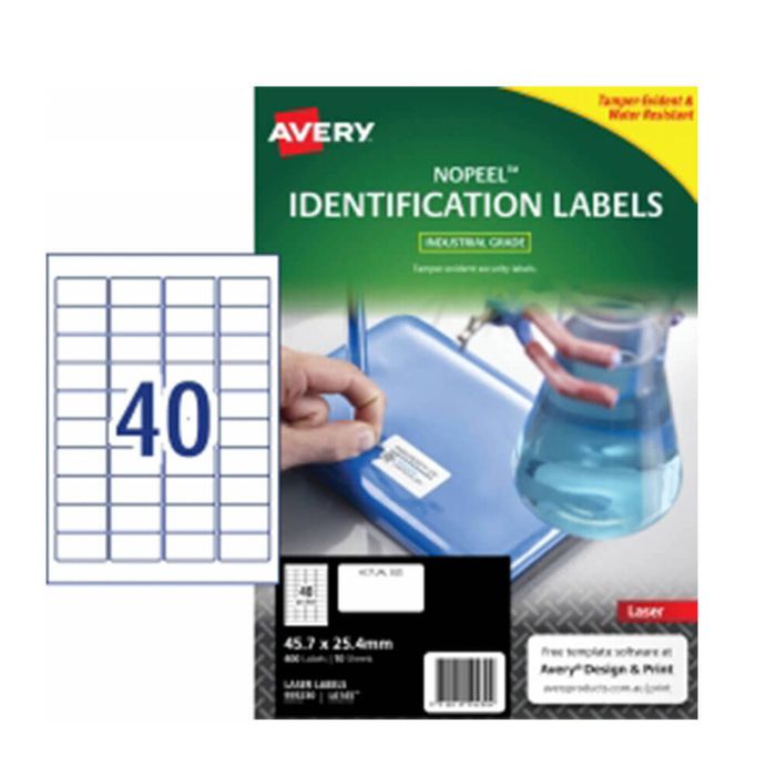 Avery Nopeel Extra Strong Label 10pk (40/sheet)