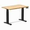 Desky Dual Mini White Oak Hardwood Sit To Stand Desk 1000x600mm Matte Black Frame