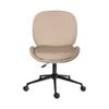La Bella Pale Khaki Office Desk Chair - Velvet Armless Swivel Study Seat OVOID