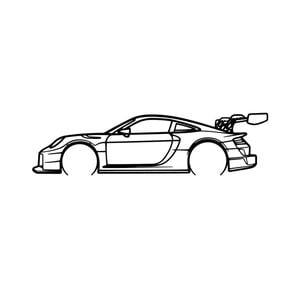 Ignite Laser Porsche 911 GT2 RS Clubsport Silhouette Metal Wall Art Coated Black 15.7inch/40cm