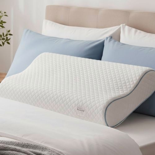 Dreamz 2x Natural Latex Pillow Removable Cover Memory Down Luxurious B-shape