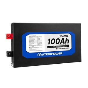 Atempower 100ah 12v Slimline Lithium Battery Lifepo4 Deep Cycle Battery