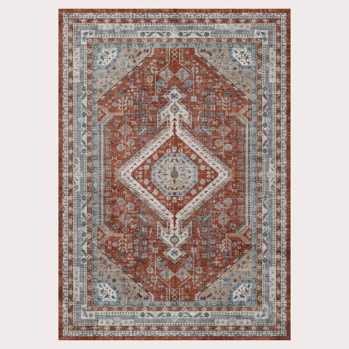 Urban Style Bazaar Printed Microfibre Rug – Rust | 160 X 240cm ...