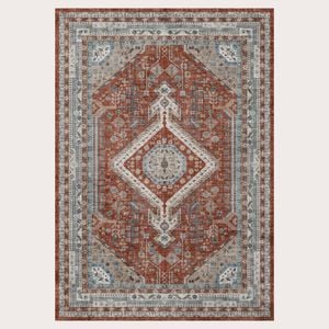 Urban Style Bazaar Printed Microfibre Rug – Rust | 160 X 240cm