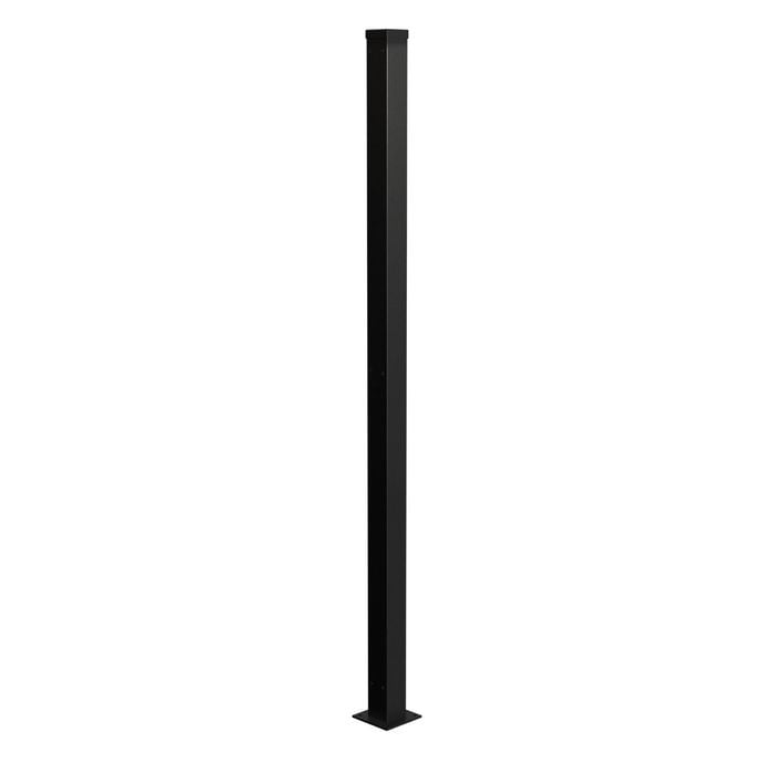 PEAK Wire Grid Fencing 1228mm Black Steel Flange Fence Post