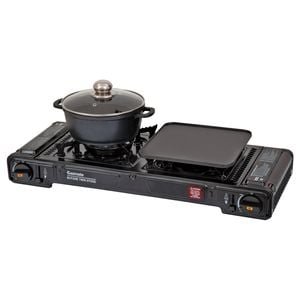 Gasmate Butane Twin Stove with Hotplate & Pot Set