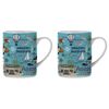 2PK Ashdene Land Down Under WA Bone China Drinking Mug Blue 370ml