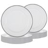 Argon Tableware 20cm Enamel Side Plates - Grey Rim - Set Of 12 - 8inch Small Dish Plates Metal Enamel Tableware Dinner Set