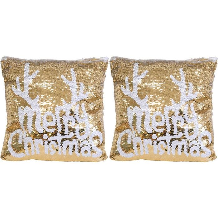 2x LVD Cushion Pillow Sequin Christmas Sofa/Lounge Bedding Home Decor 40x40cm