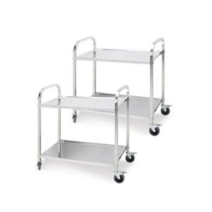 SOGA 2 Tier 81x46x85cm Stainless Steel Food Cart Trolley – Size Small