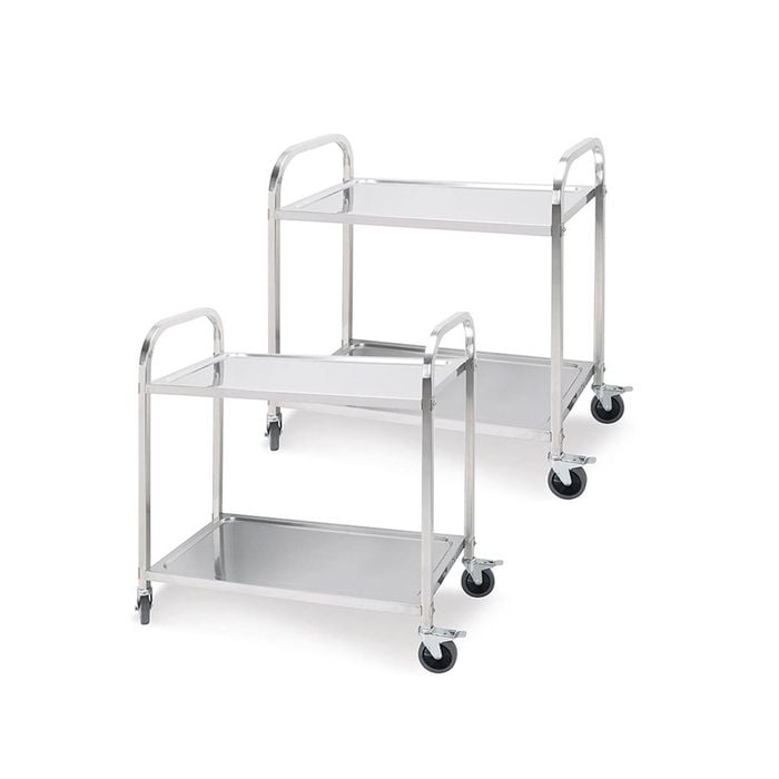 SOGA 2 Tier 81x46x85cm Stainless Steel Food Cart Trolley – Size Small